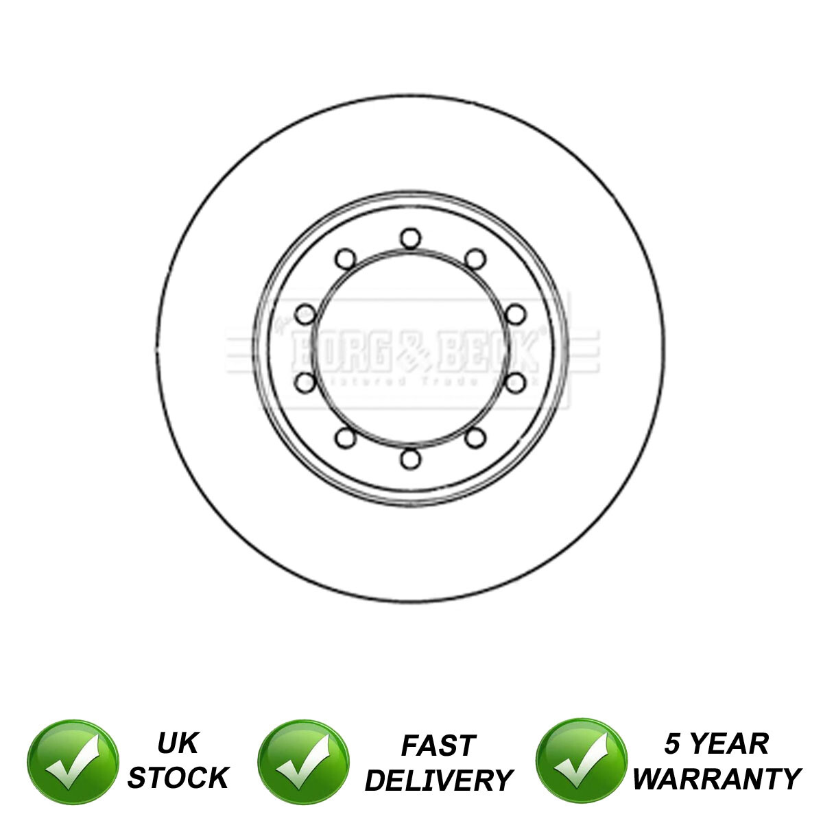 1x Brake Disc Rear SJR Fits Ford Transit 2007-2014 2.3 2.4 dCi 2.5 3.2 1488311