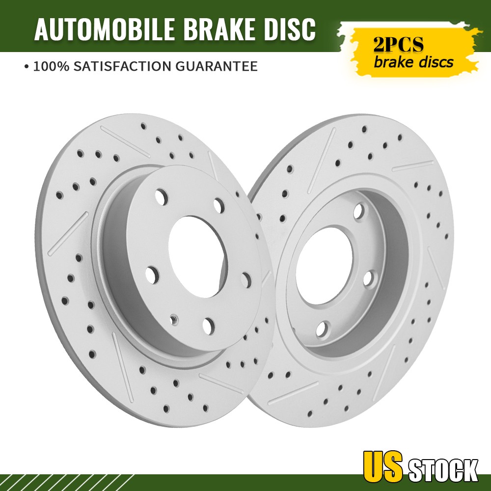 1 Pair Rear Drilled Disc Brake Rotors for 2014 – 2024 Mazda 3 Sport CX-3 CX-30