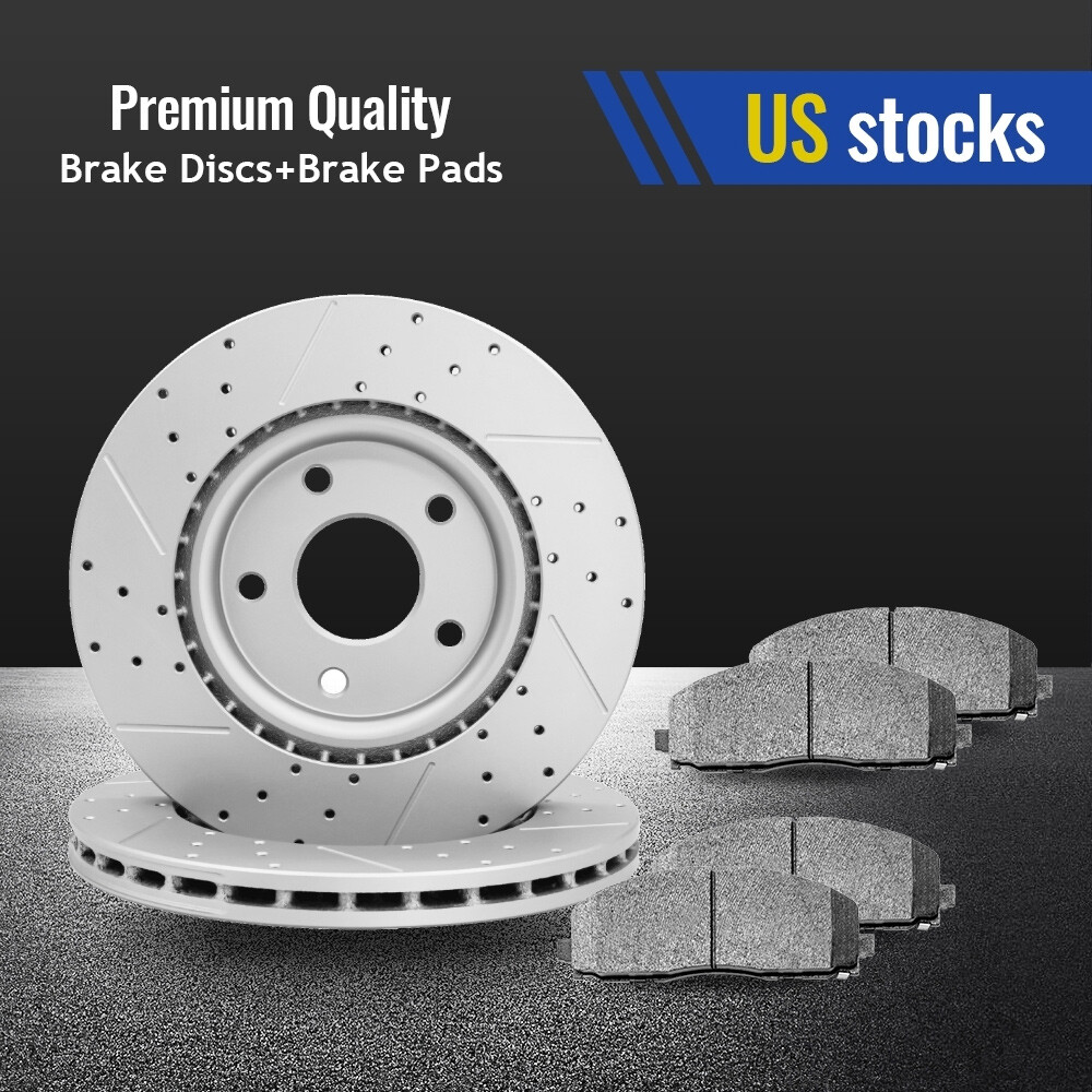 330mm Front Drilled Rotors Brake Pads for Dodge Grand Caravan Town & Country C/V