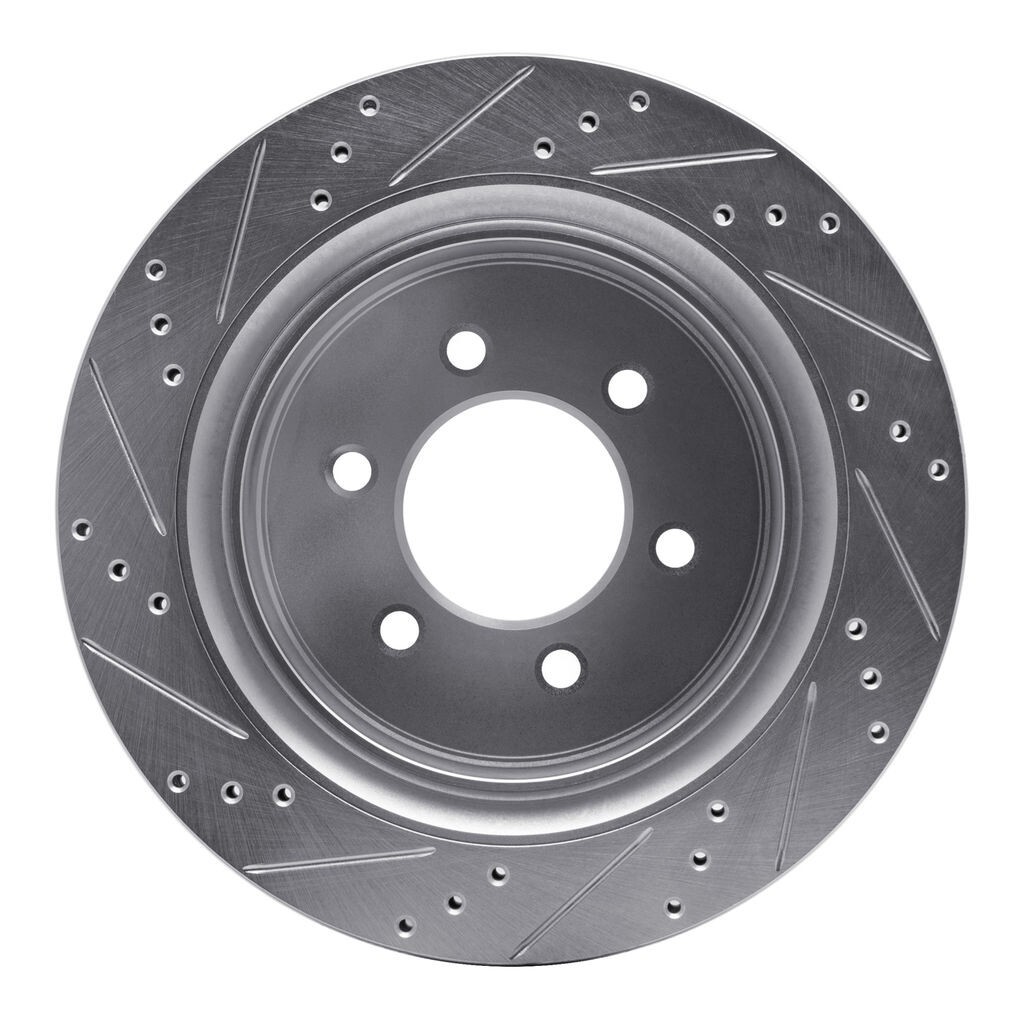 Dynamic Friction 631-54220R – Drilled and Slotted Silver Zinc Brake Rotor