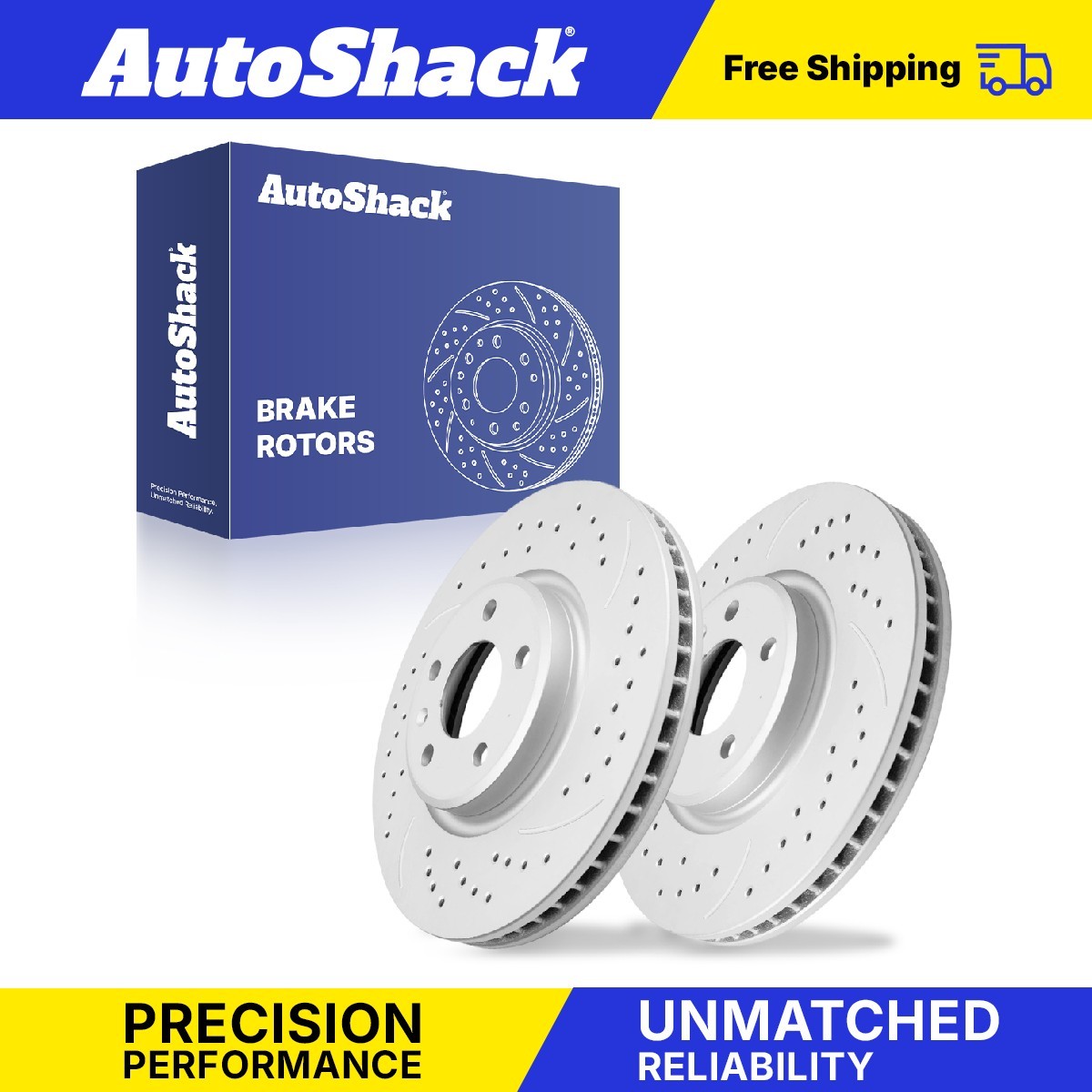 Front Drilled Slotted Brake Rotors Pair for Audi, Q5 2009-2017