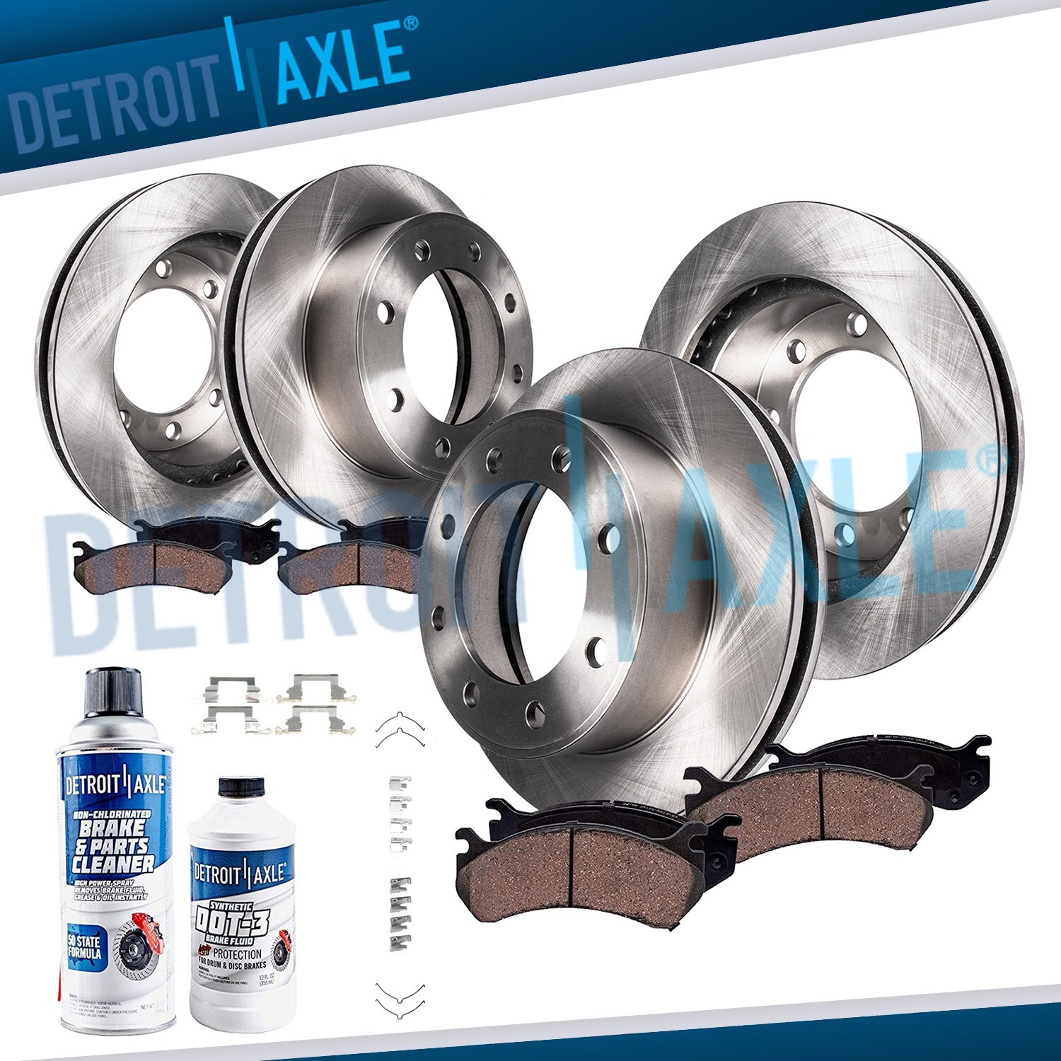 Front + Rear Brake Rotor Pads for 2000 – 2004 Ford F-250 F-350 Super Duty 4×4