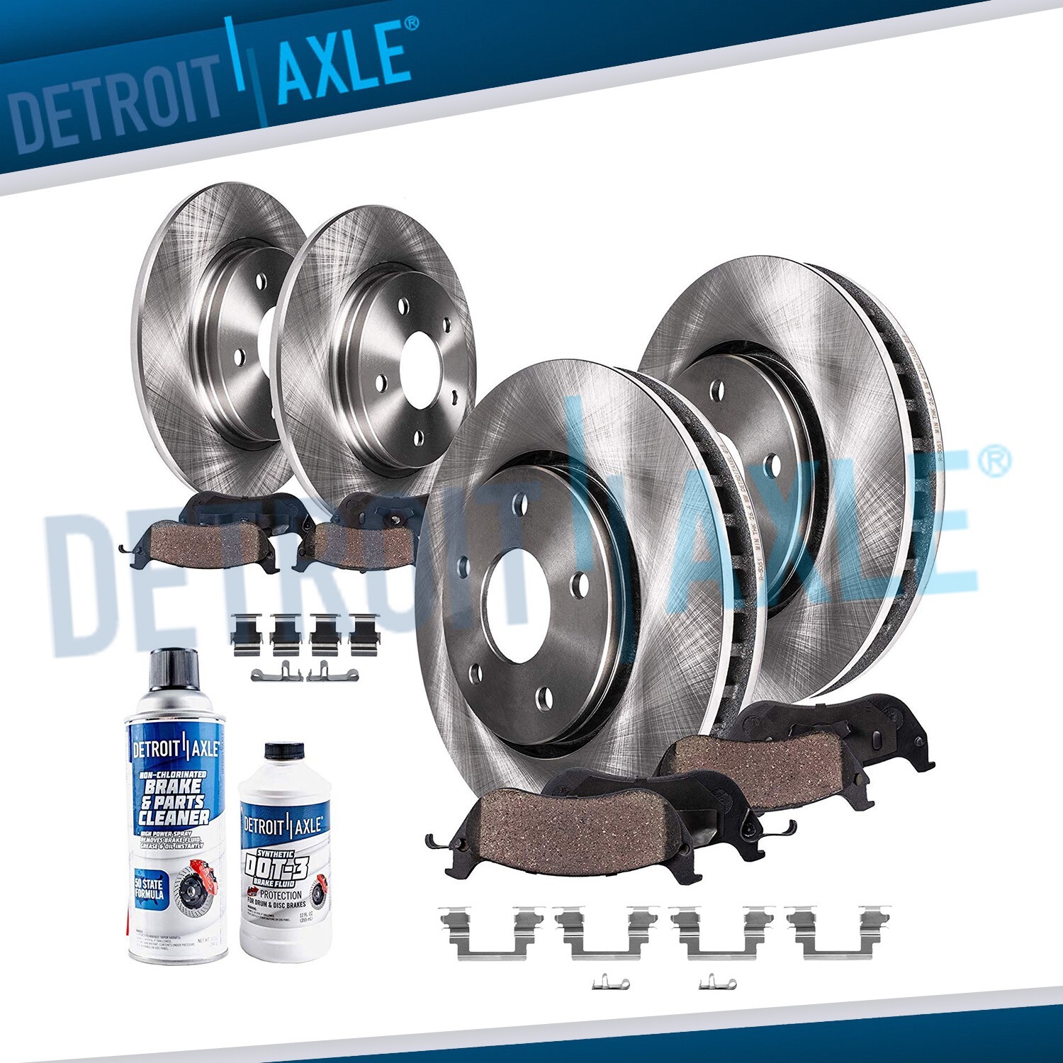 Front and Rear (302mm) Rotors + Brake Pads for Mitsubishi Lancer Dodge Avenger