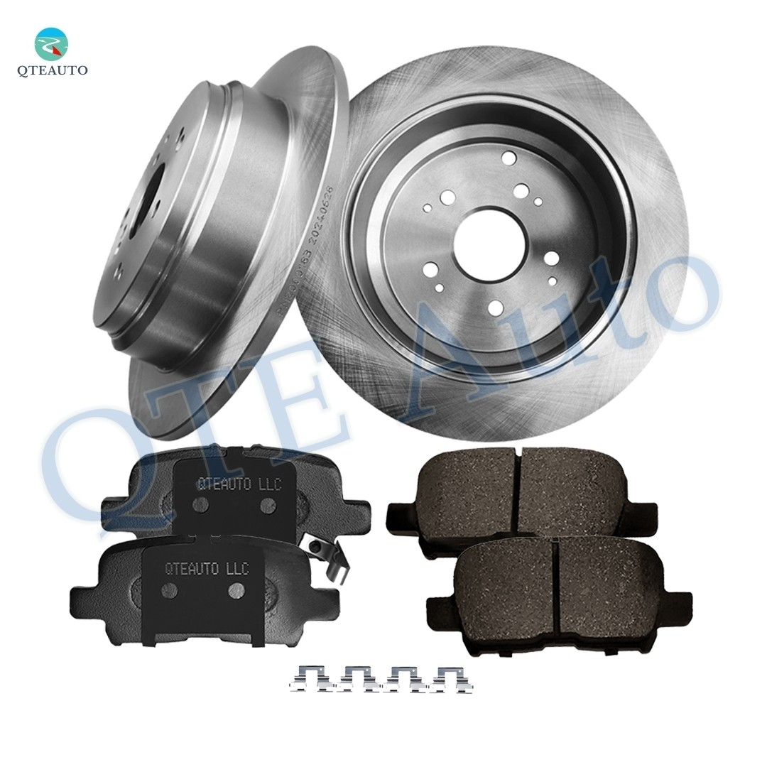 6 Rear 313mm Brake Disc Rotors-Ceramic Brake Pad Kit For 2002-2004 Honda Odyssey