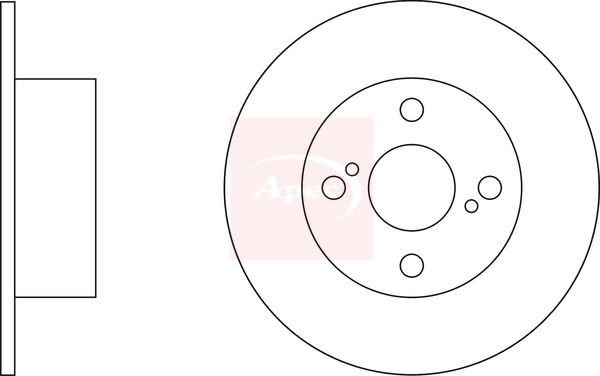 APEC DSK2306 Brake Disc Rear Solid Braking 240mm Outer Diameter Fits Toyota