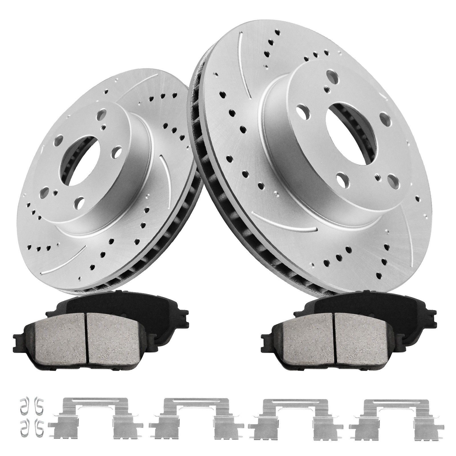 Front Disc Rotors Ceramic Brake Pads For 2005 2006 2007 2008-2015 Toyota Tacoma