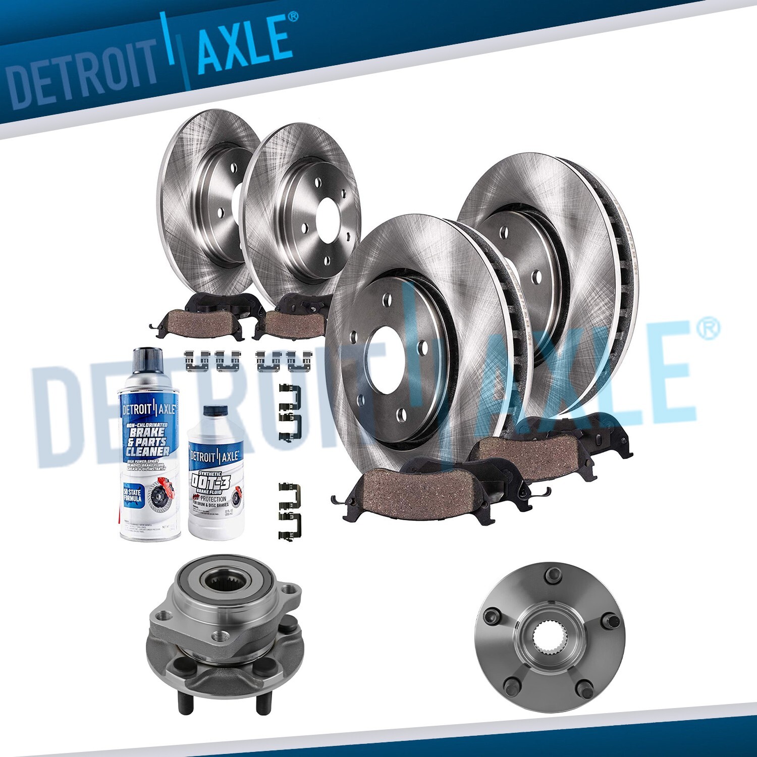 Front & Rear Disc Rotors Brake Pads Wheel Hubs Kit for Subaru Forester Crosstrek