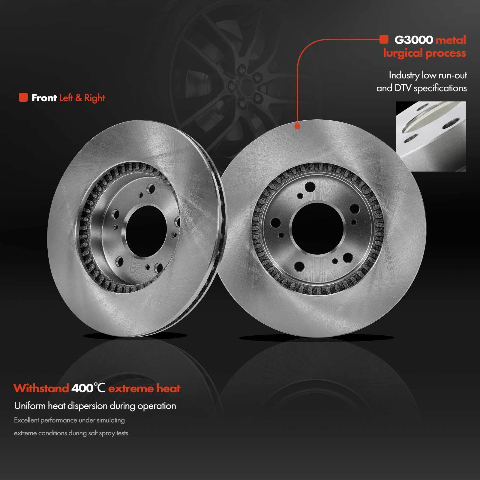 Disc Rotors & Ceramic Brake Pads for Honda Odyssey 1995-1998 Acura RL TL Front