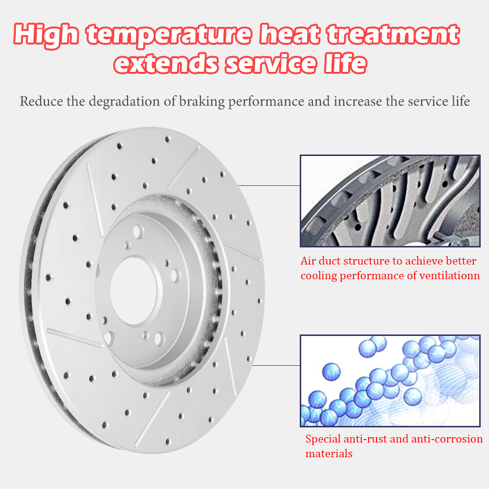 For Hyundai Elantra Kia Forte Koup Front Rear Disc Rotors Ceramic Brake Pads Kit