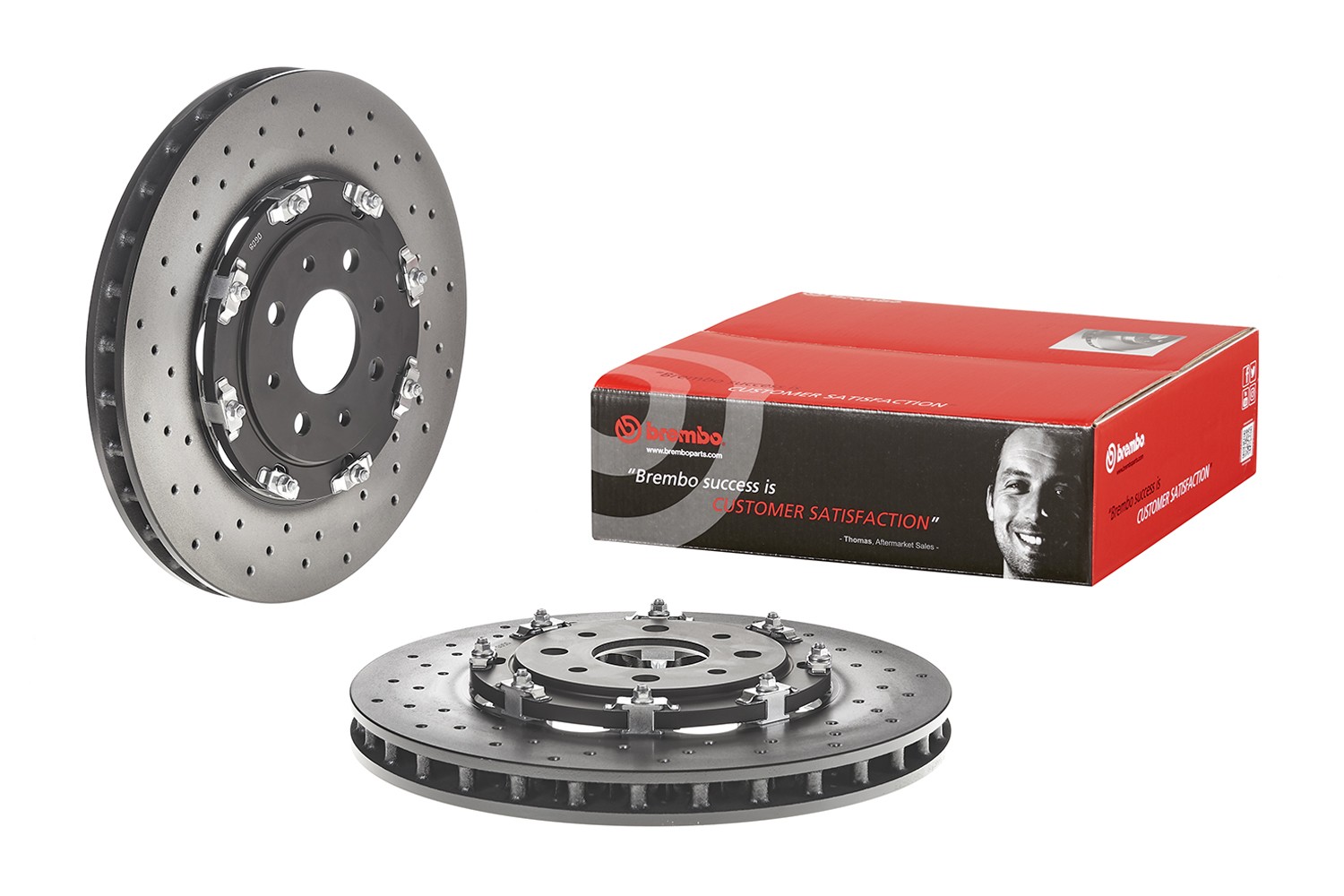Brembo Front Left or Right Drilled PVT Floating Brake Disc Rotor For Abarth 500
