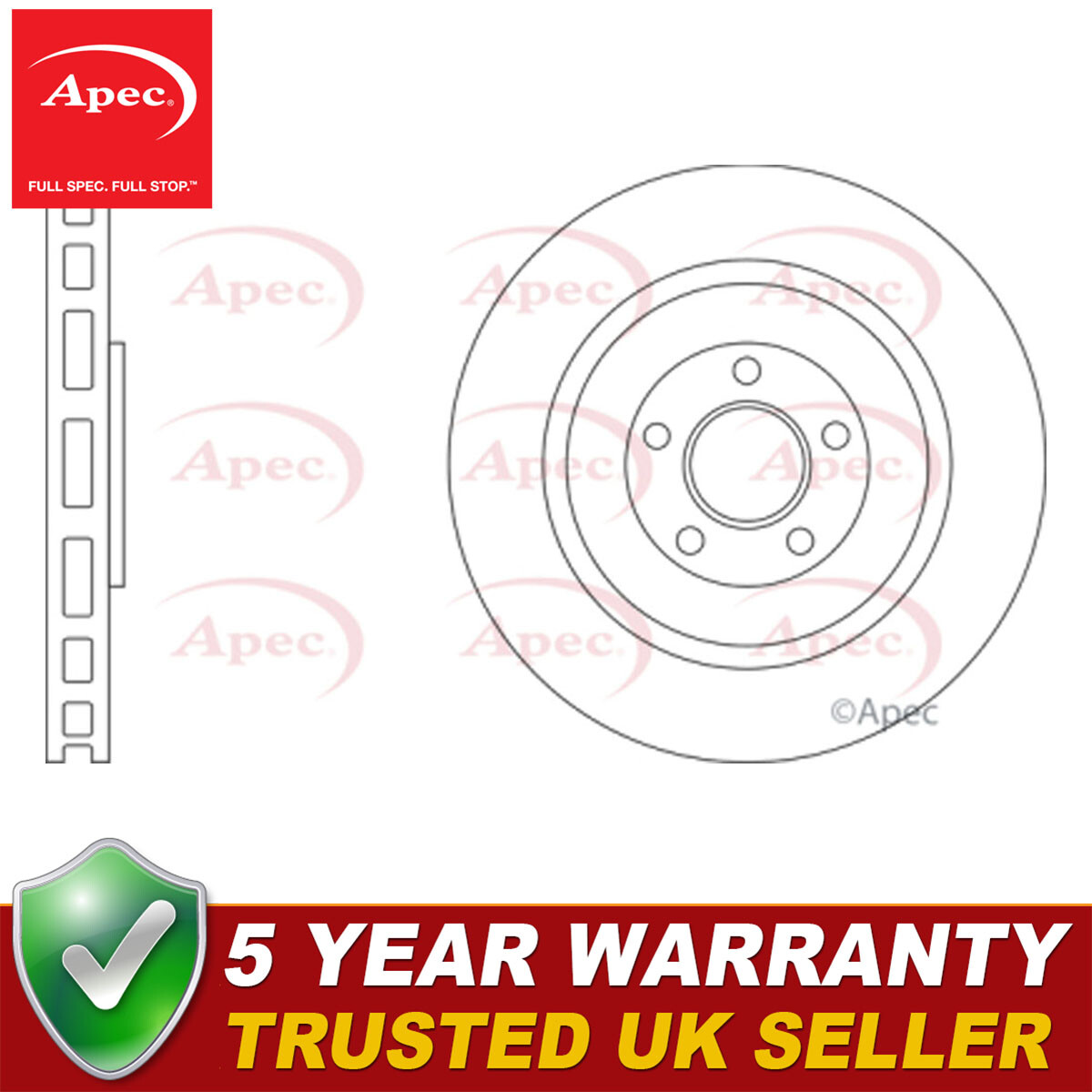 Apec Rear 1x Brake Disc Fits Porsche Macan 2014-2019 3.6 95B615601D