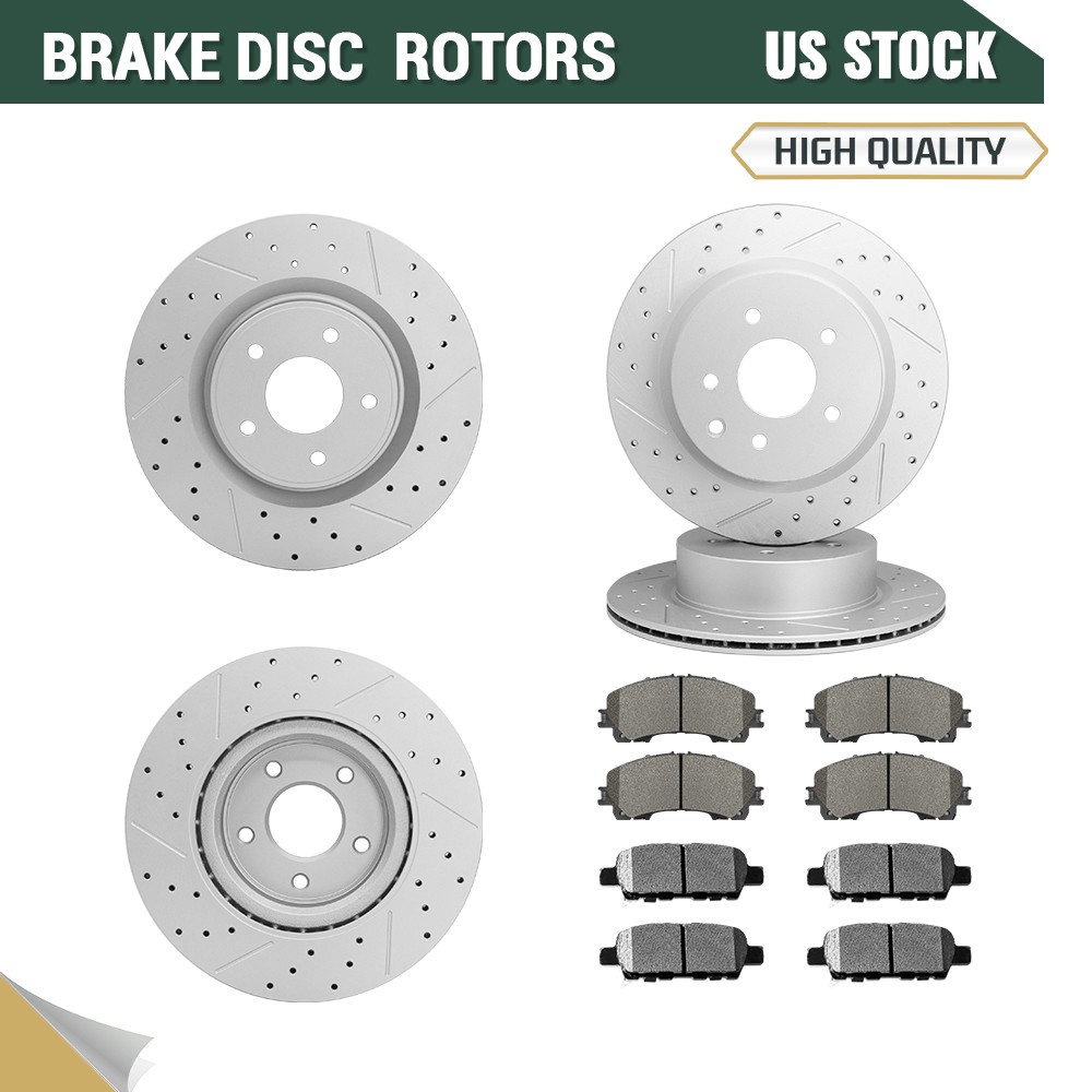 Front Rear Brake Rotors Ceramic Pads for Infiniti QX50 2023 – 2024 Nissan Z