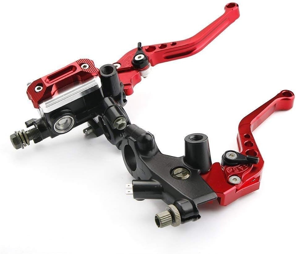 Universal 7/8″ 22mm Motorcycle Brake Levers Handlebar Master Red