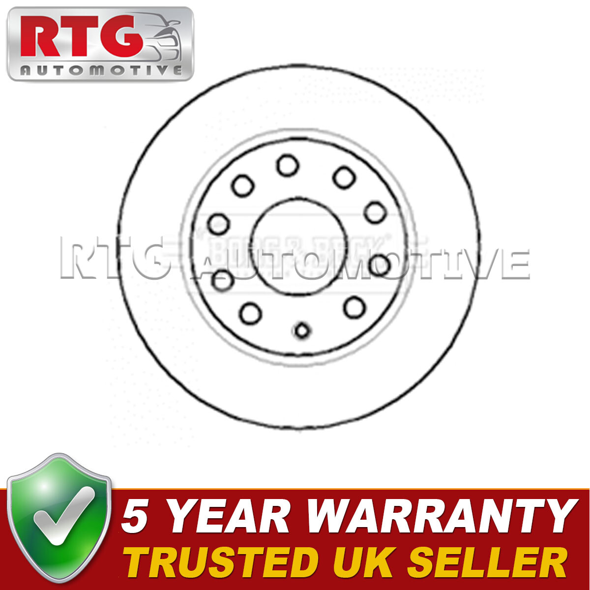 Rear 1x Brake Disc Fits VW Golf Scirocco Audi A3 Skoda Octavia Yeti Seat Leon