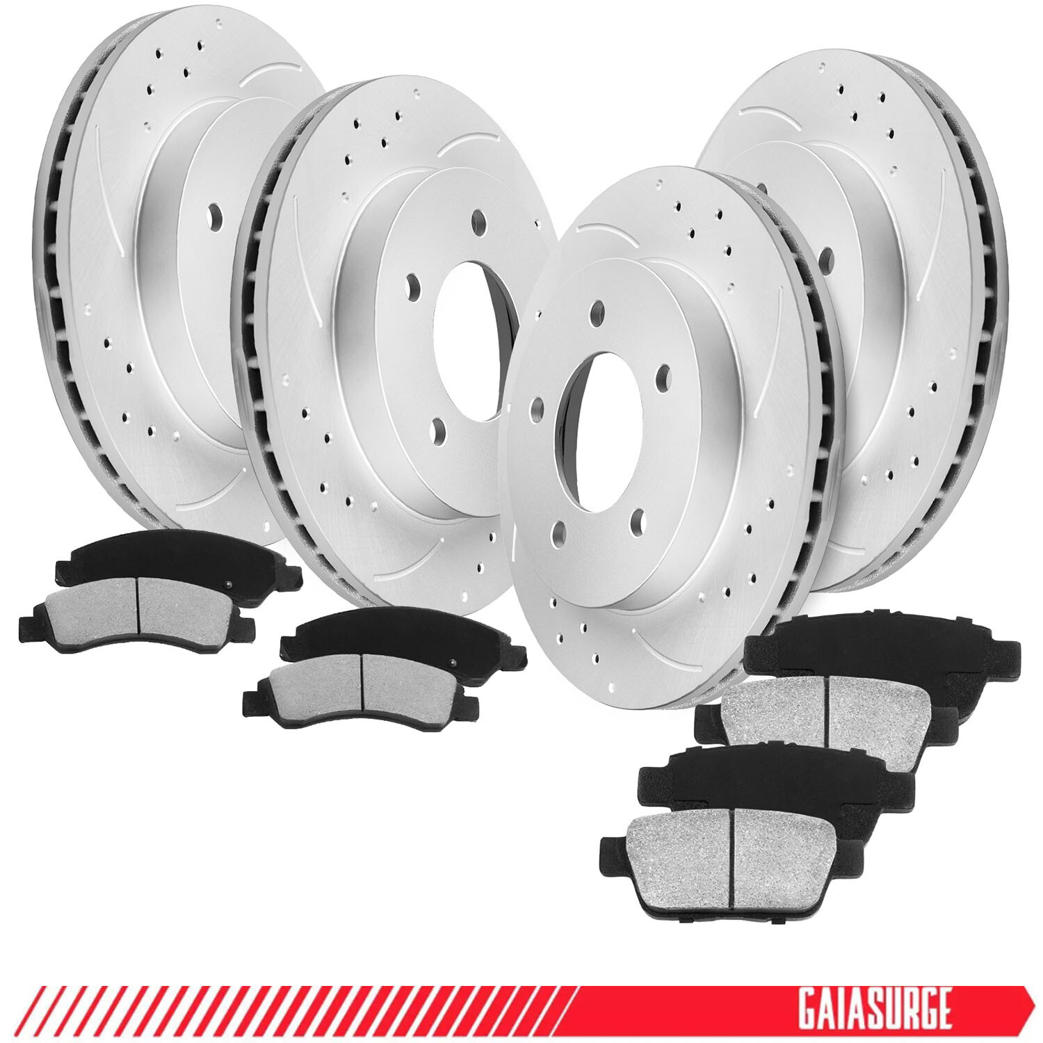Front and Rear Brake Rotors + Brake Pads for 2003-2008 Infiniti G35 Nissan 350Z