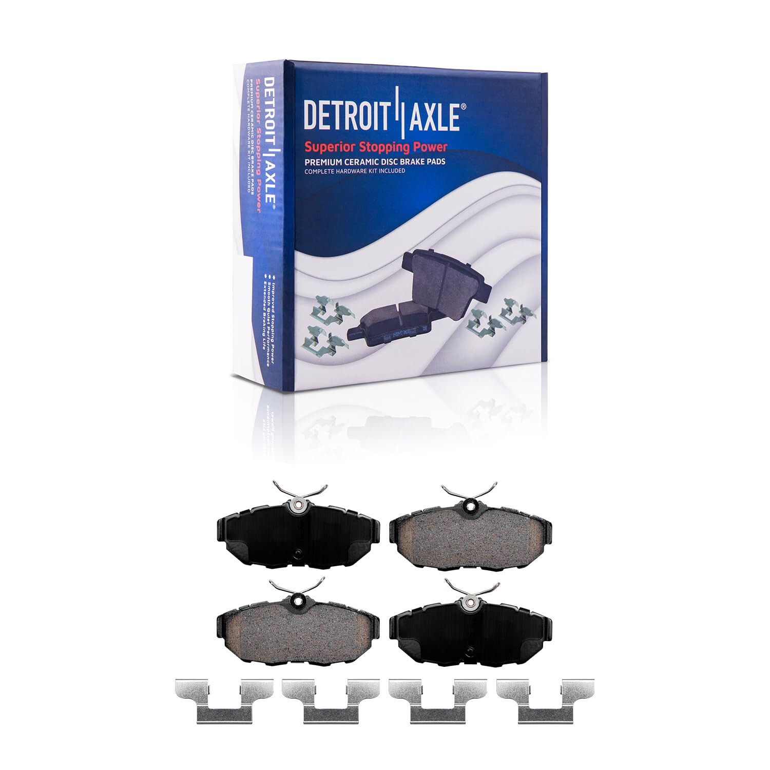 Front and Rear Disc Brake Rotors Ceramic Brake Pads for 2011-14 Ford Mustang V6