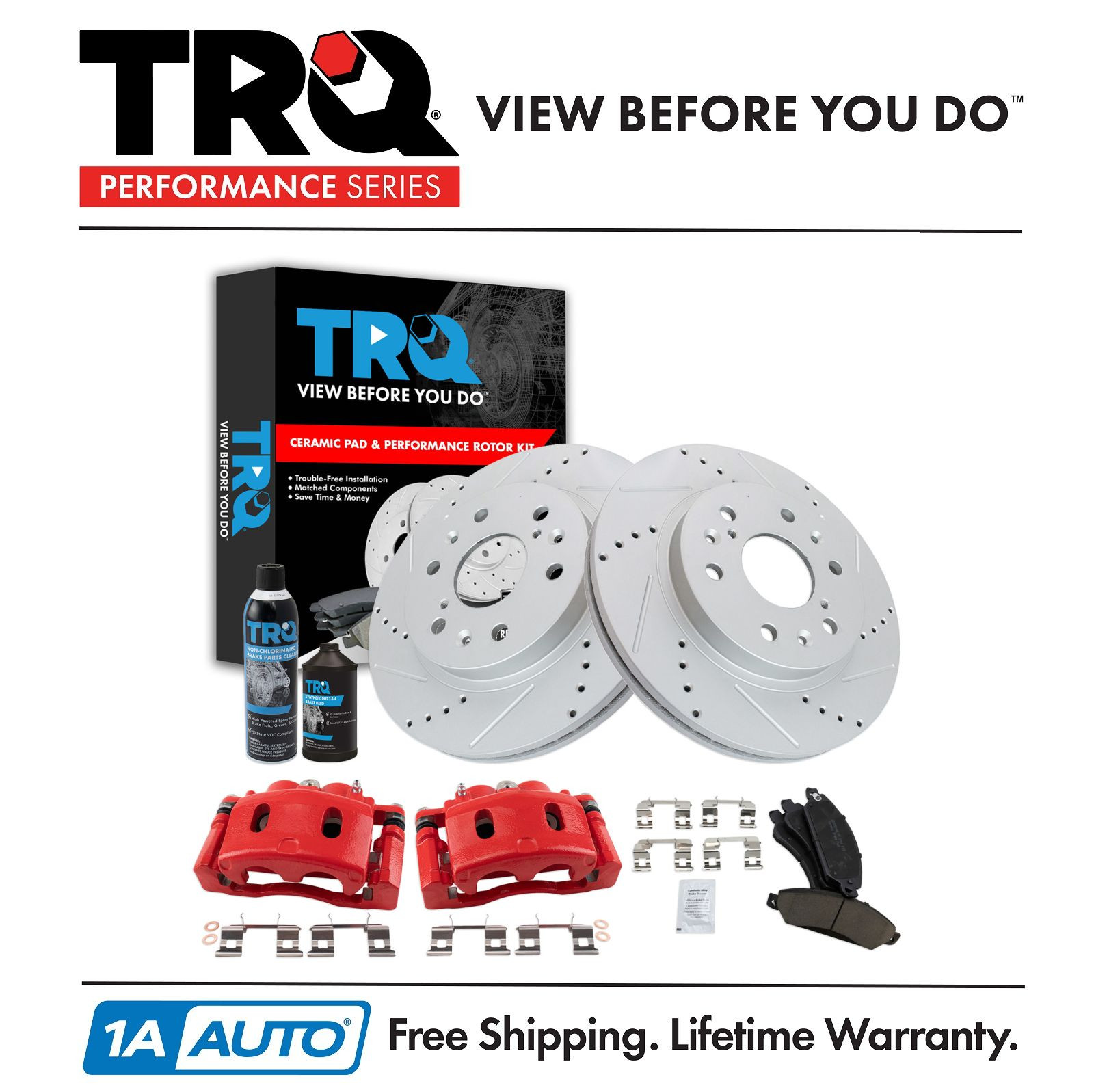 TRQ Performance Front Brake Pad & Rotor Kit Fits 07 Cadillac 05-07 Chevrolet GMC