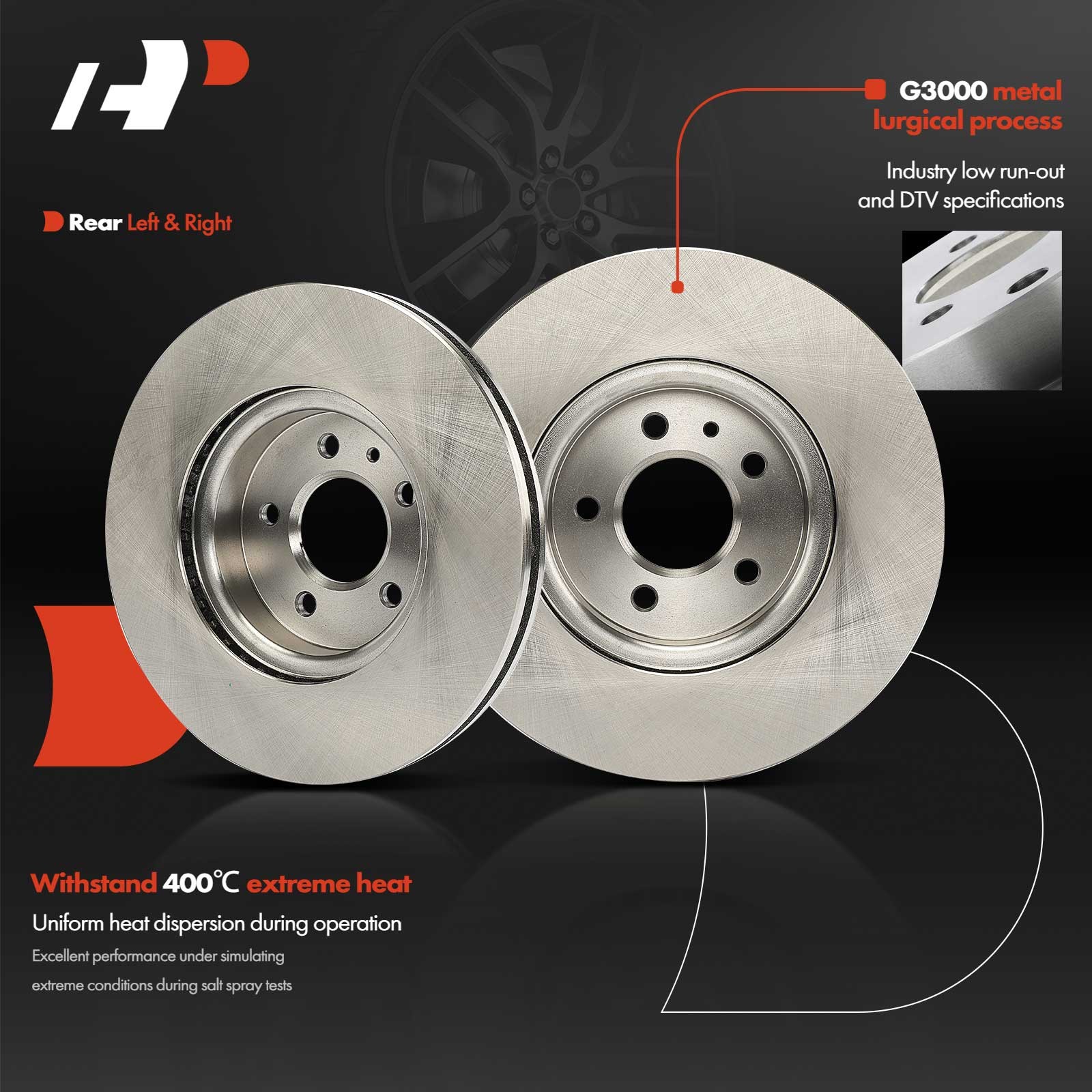 A-Premium Front Disc Brake Rotors for Cadillac ATS 13-19 3.6L 2.5L 2.0L 321mm