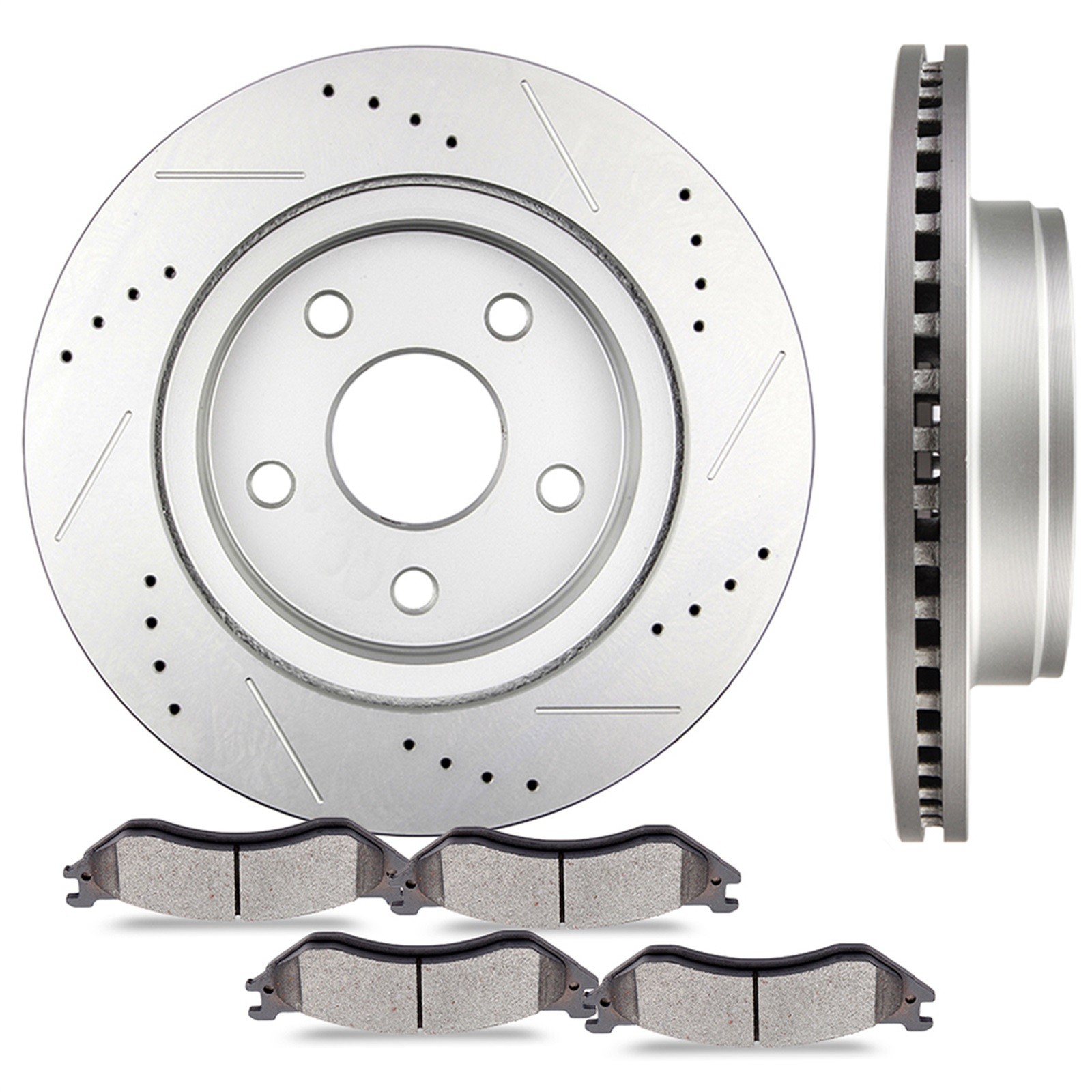 Front Brake Discs Rotors and Ceramic Pads For Dodge Ram 1500 2004-2005 4WD 336mm