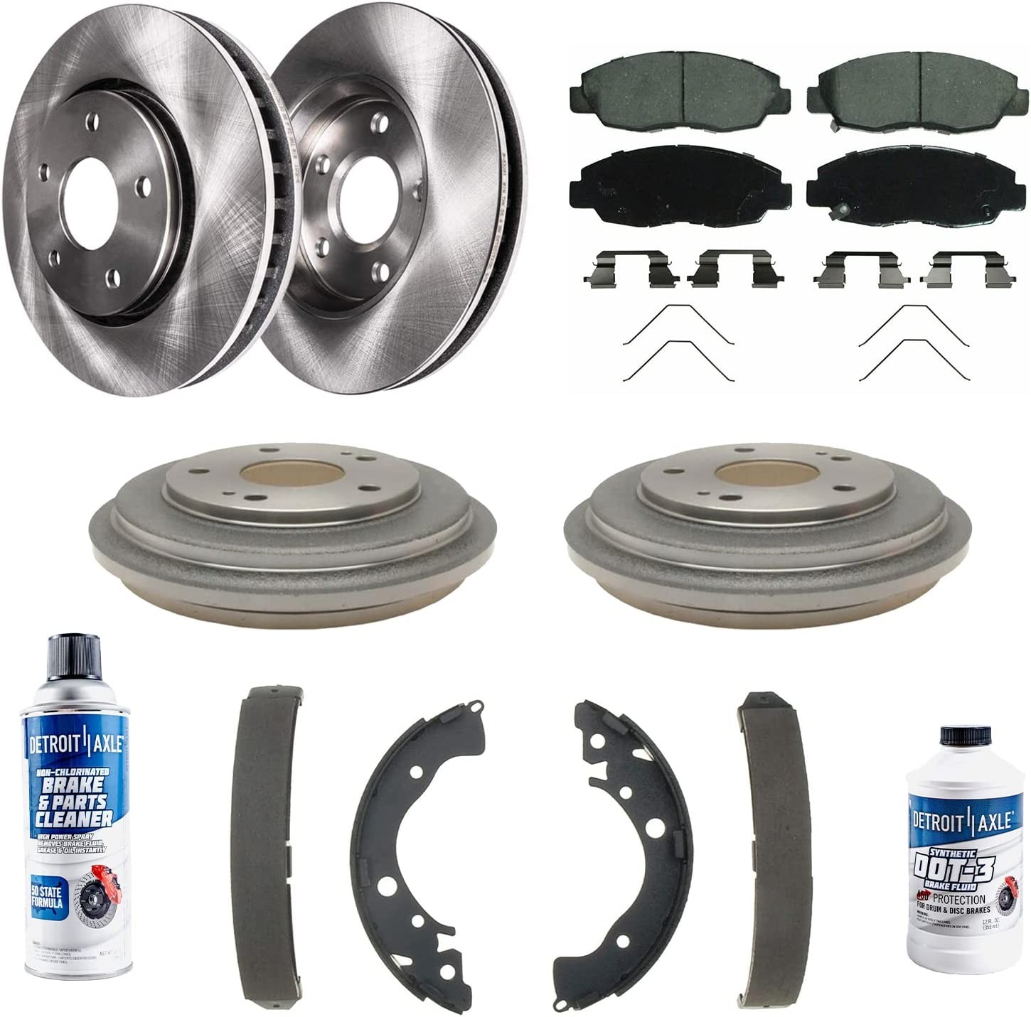 5-Lug Front & Rear Brake Pads Rotors for 2012 2013 2014 2015 Honda Civic