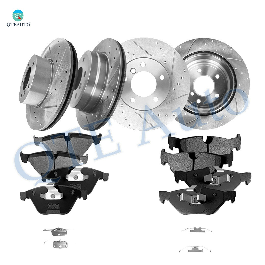 12 F 312mm-R 300mm Drilled Brake Rotors-Ceramic Brake Pad For 2007-2013 BMW 328I