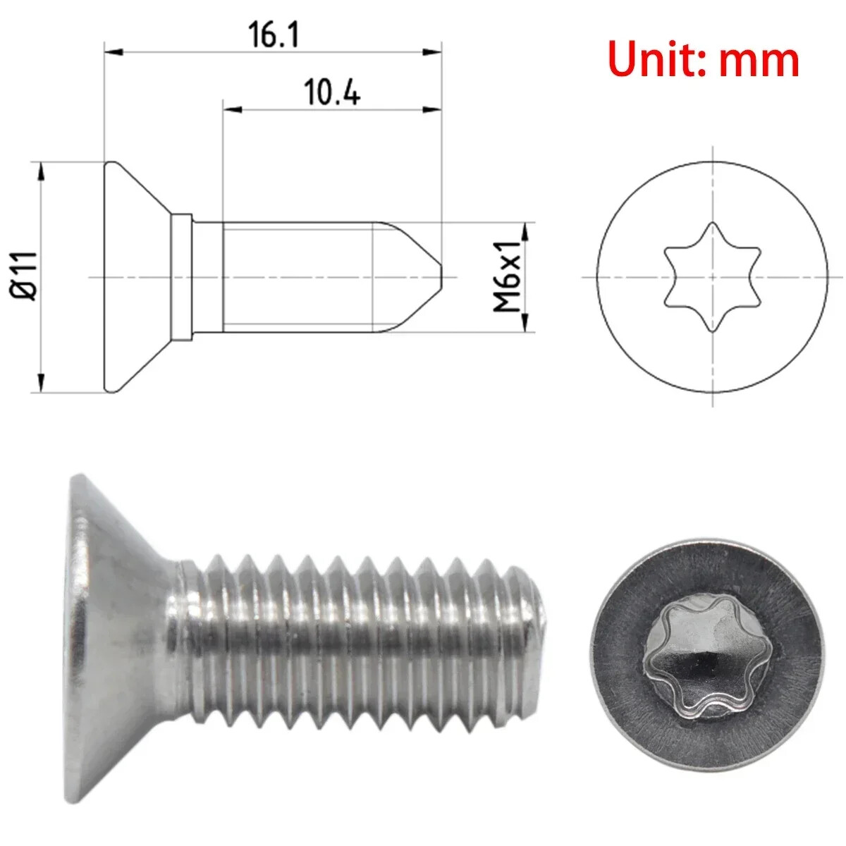 12Pcs Hex Socket Countersunk Bolt For VW Audi Skoda Seat Brake Rotor Disc Screws