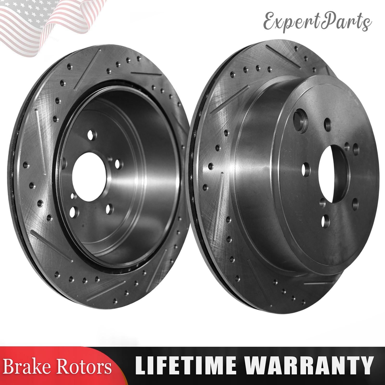 11.20″ Rear Drilled & Slotted Disc Brake Rotors for Mini Cooper 2014-2019 1.5L