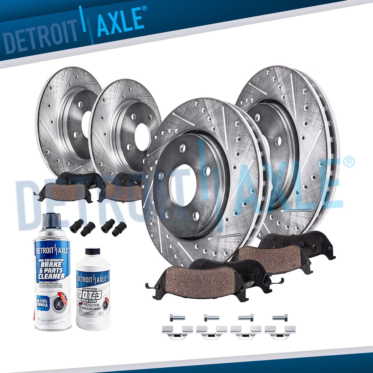 Front 280mm & Rear DRILLED Rotors Ceramic Brake Pads for VW Golf Beetle Jetta