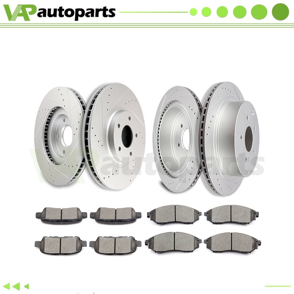 Brake Pads And Rotors Front Rear For Infiniti M35h Q70 For Nissan Murano Drilled