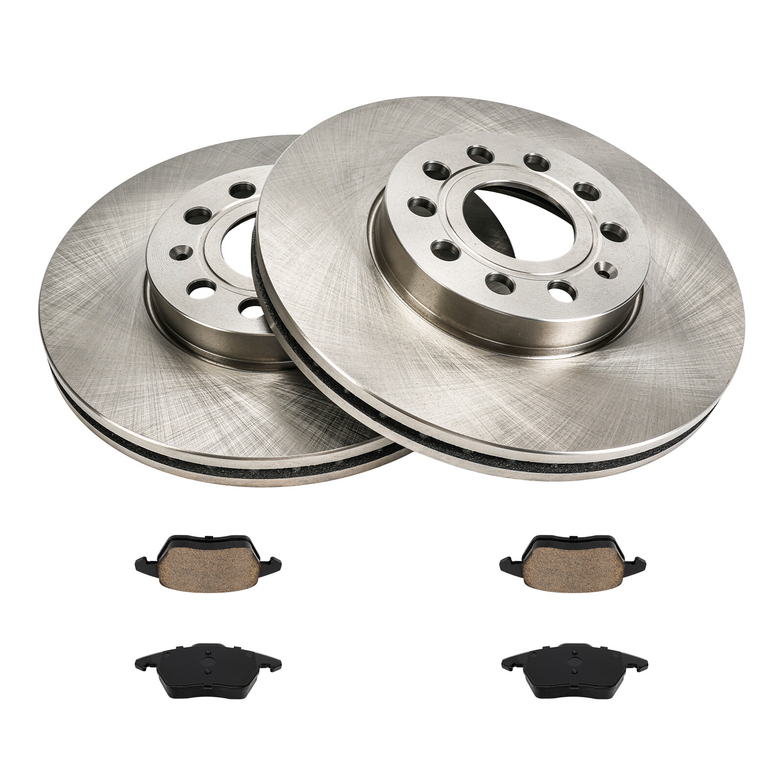 Plain Brake Rotor & Pad Front For VW Jetta 2005-14; Audi A3 2009-13 34303+D1107A