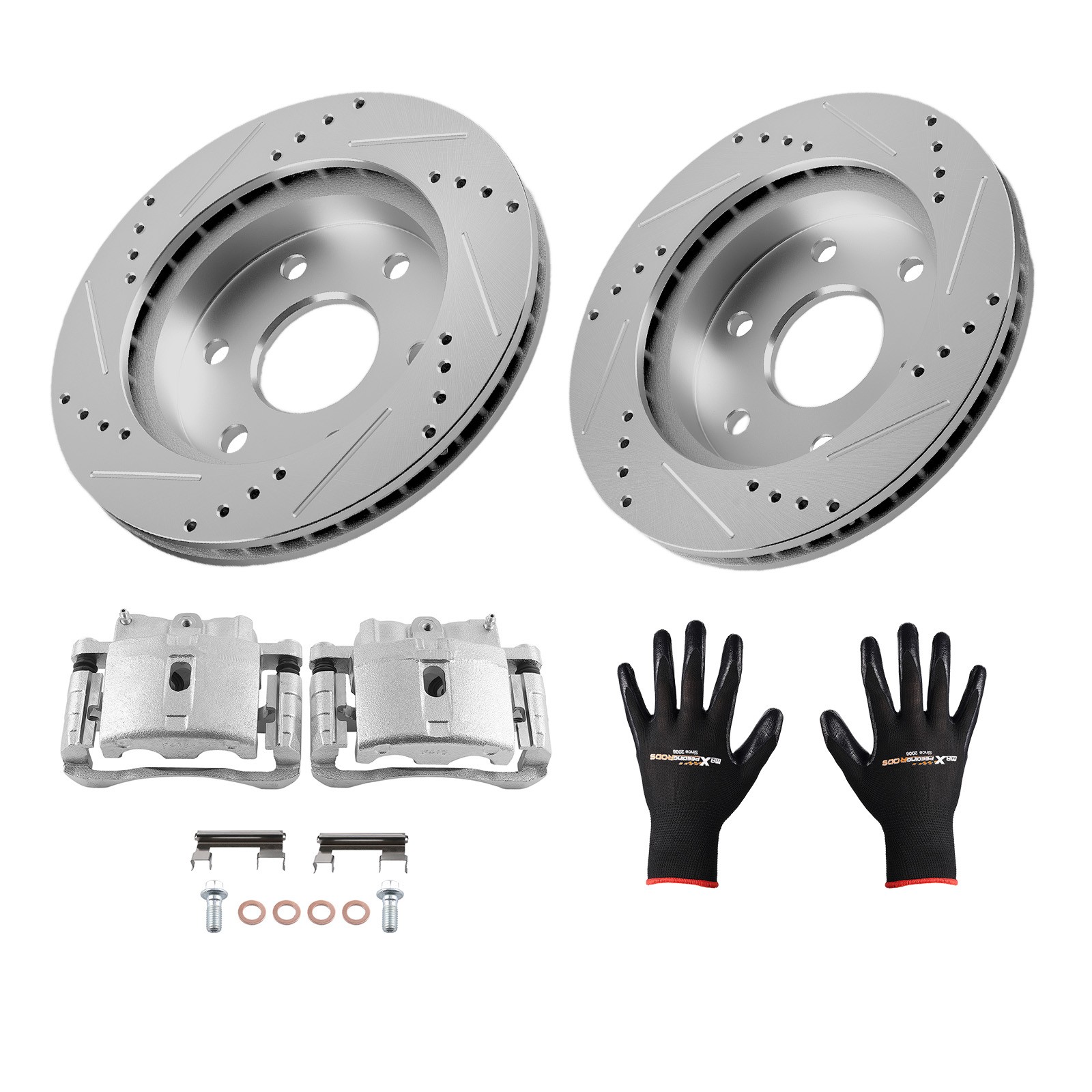 Front Drilled Rotors Brake Calipers Kit for Chevrolet Silverado 1500 1999-2006