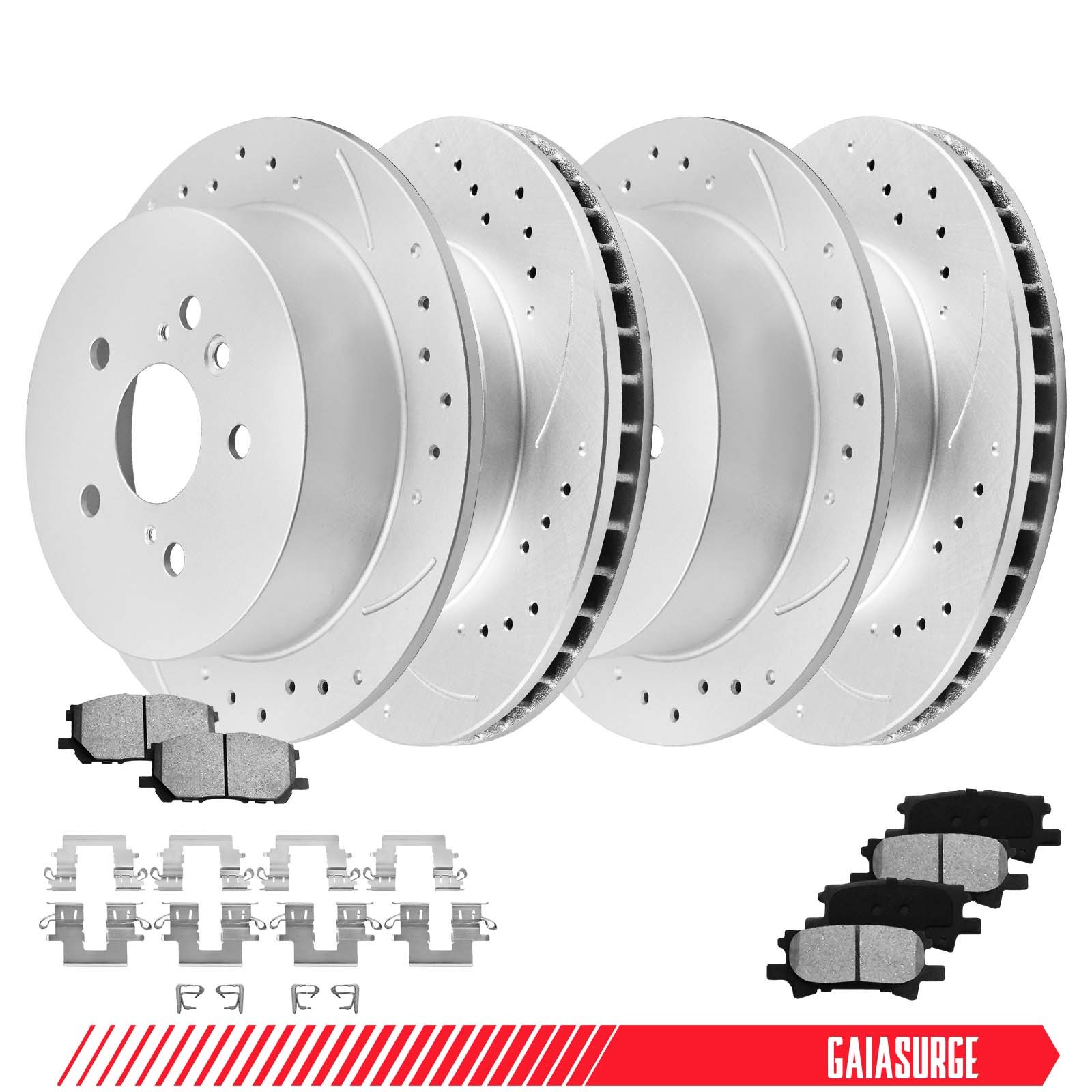 FITS Lexus RX330 RX350 RX400h 2004-2009 Front Rear Brake Rotors + Ceramic Pads