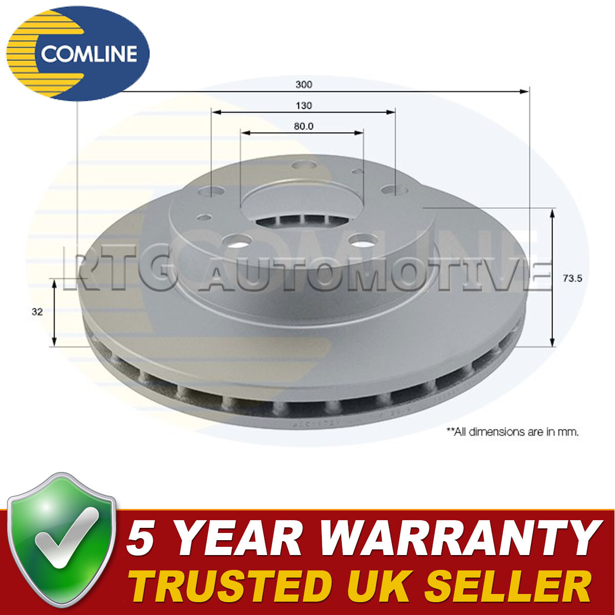 Comline Front Brake Disc Fits Peugeot Boxer Citroen Relay Fiat Ducato #2