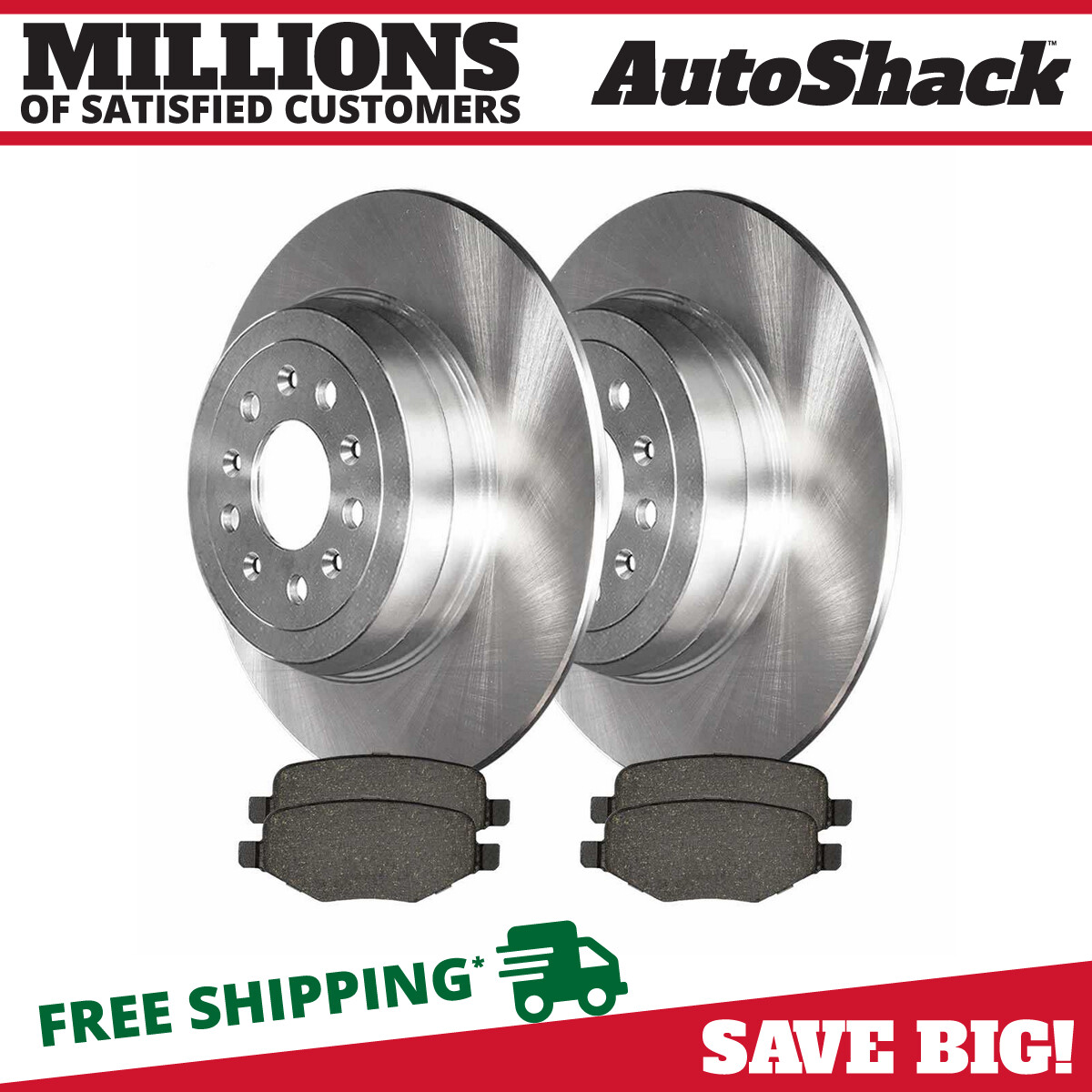 Rear Brake Rotors & Pads for Ford Explorer Edge Taurus Flex Lincoln MKX MKS MKT
