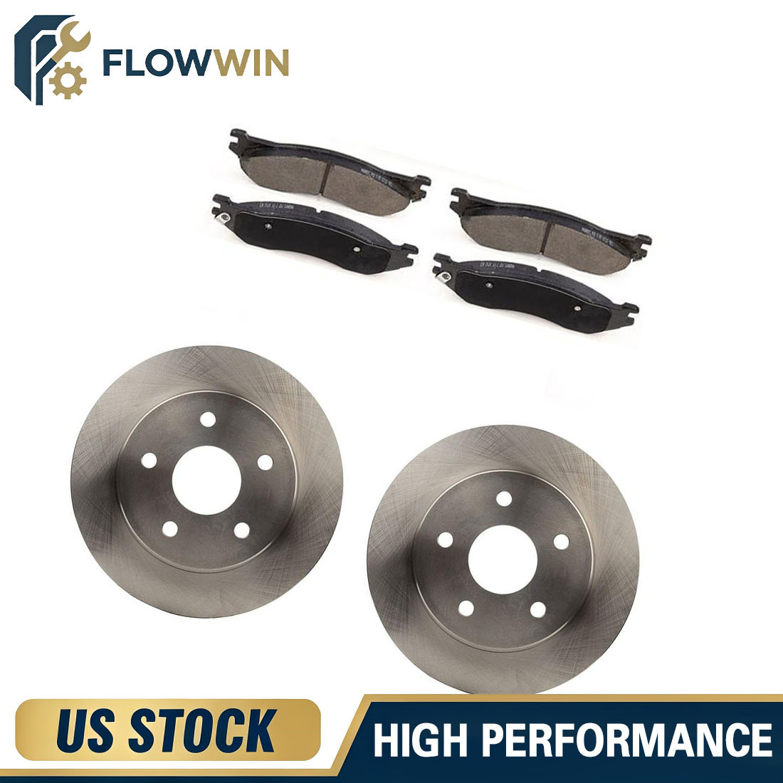 Front Disc Rotors Ceramic Brake Pads for 2004-2006 Dodge Durango