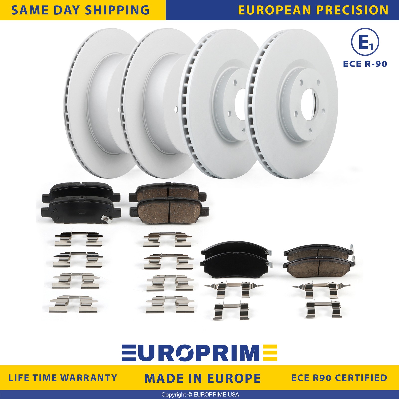 Front & Rear Rotors Ceramic Brake Pads for 05-08 11-12 INFINITI FX35 Replacement