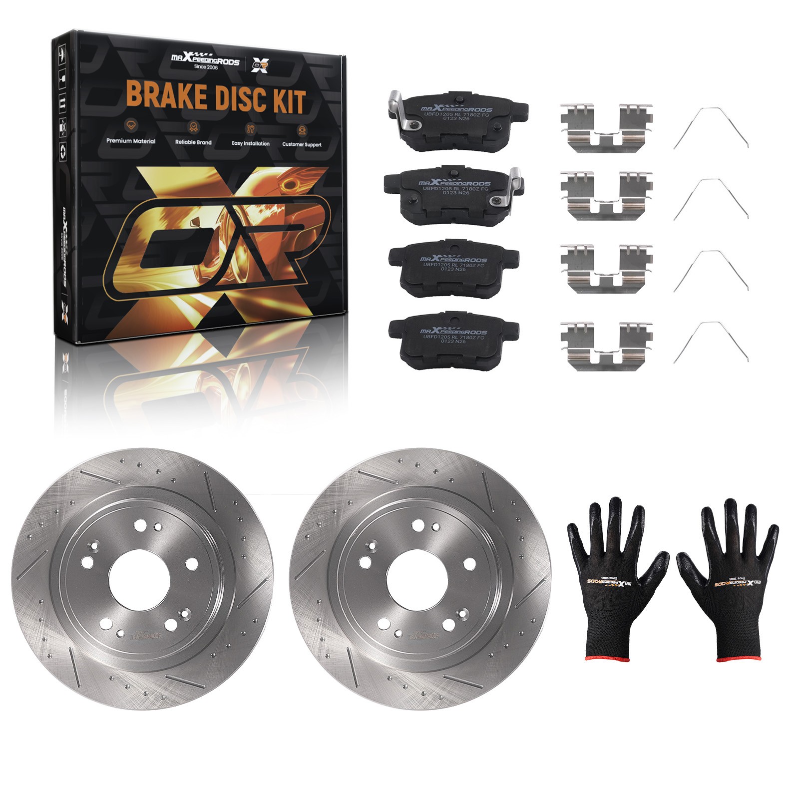 Rear Disc Brake Rotors Ceramic Pads for Acura TSX 2009 2010-2014 S31479 D1451