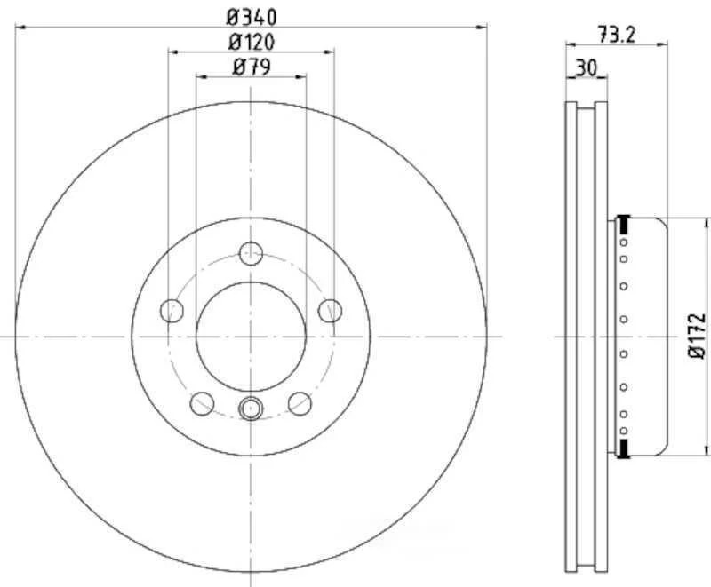 Front Disc Brake Rotor HELLA 355120811 compatible with BMW 430i