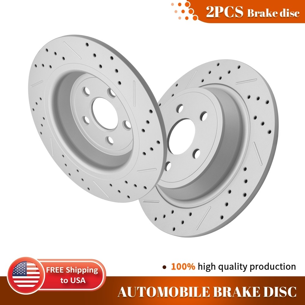 12.44” Rear Drilled Brake Rotors for Edge Fusion MKX MKZ Nautilus Continental