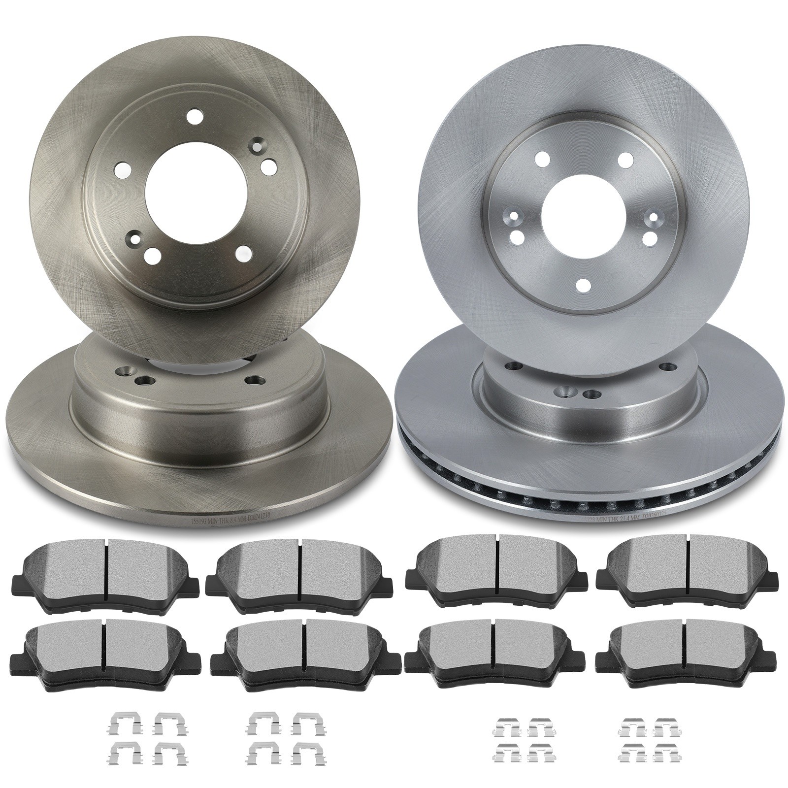 Front And Rear Brake Rotors & Pads For Kia Forte 2014 2015 2016 2017 2018 Forte5