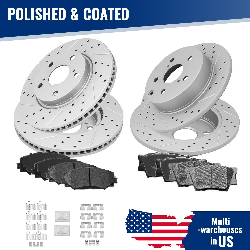 Front Rear Brake Disc Rotors & Ceramic Pads For 2006 – 2018 Toyota Rav4 Hs250h