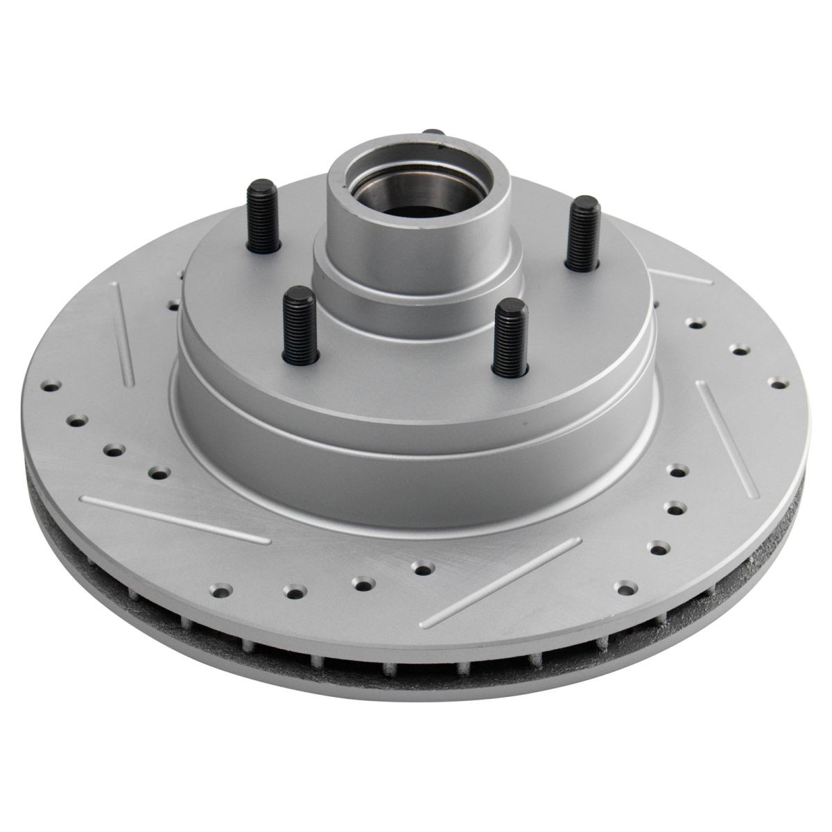 Front Performance Drilled Slotted & Coated Disc Brake Rotor Pair for GM
