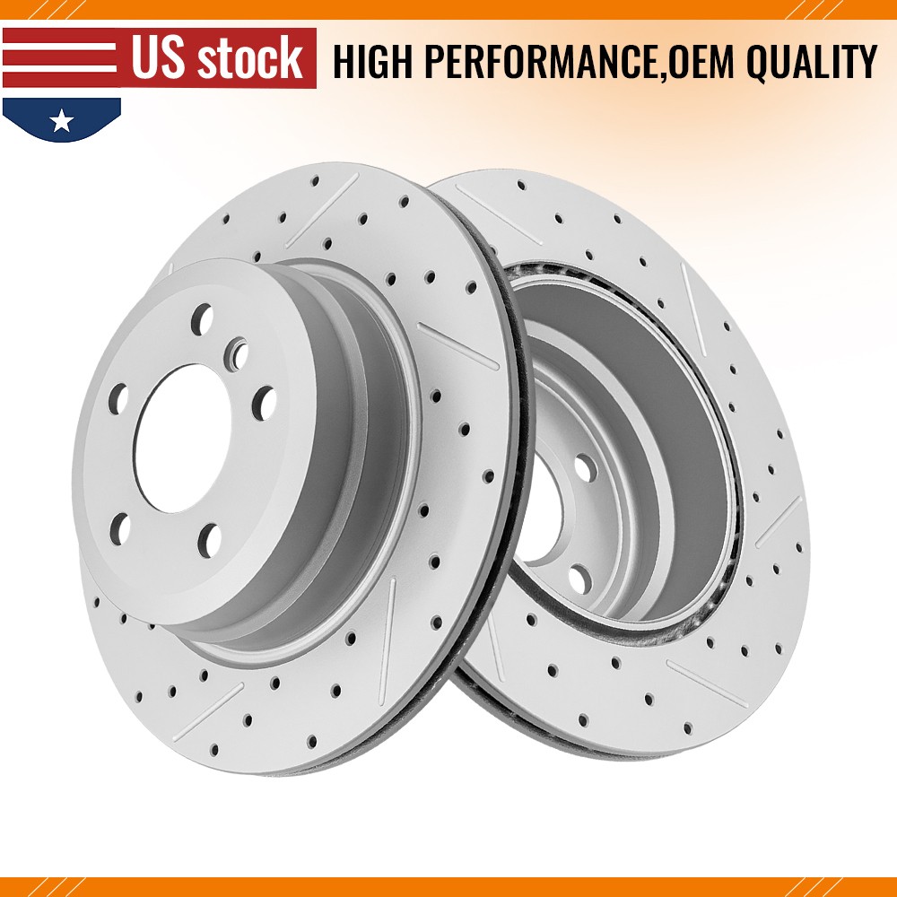 2Pcs Rear Disc Brake Rotors Kit for 2010 – 2015 2016 2017 2018 BMW X5 X6