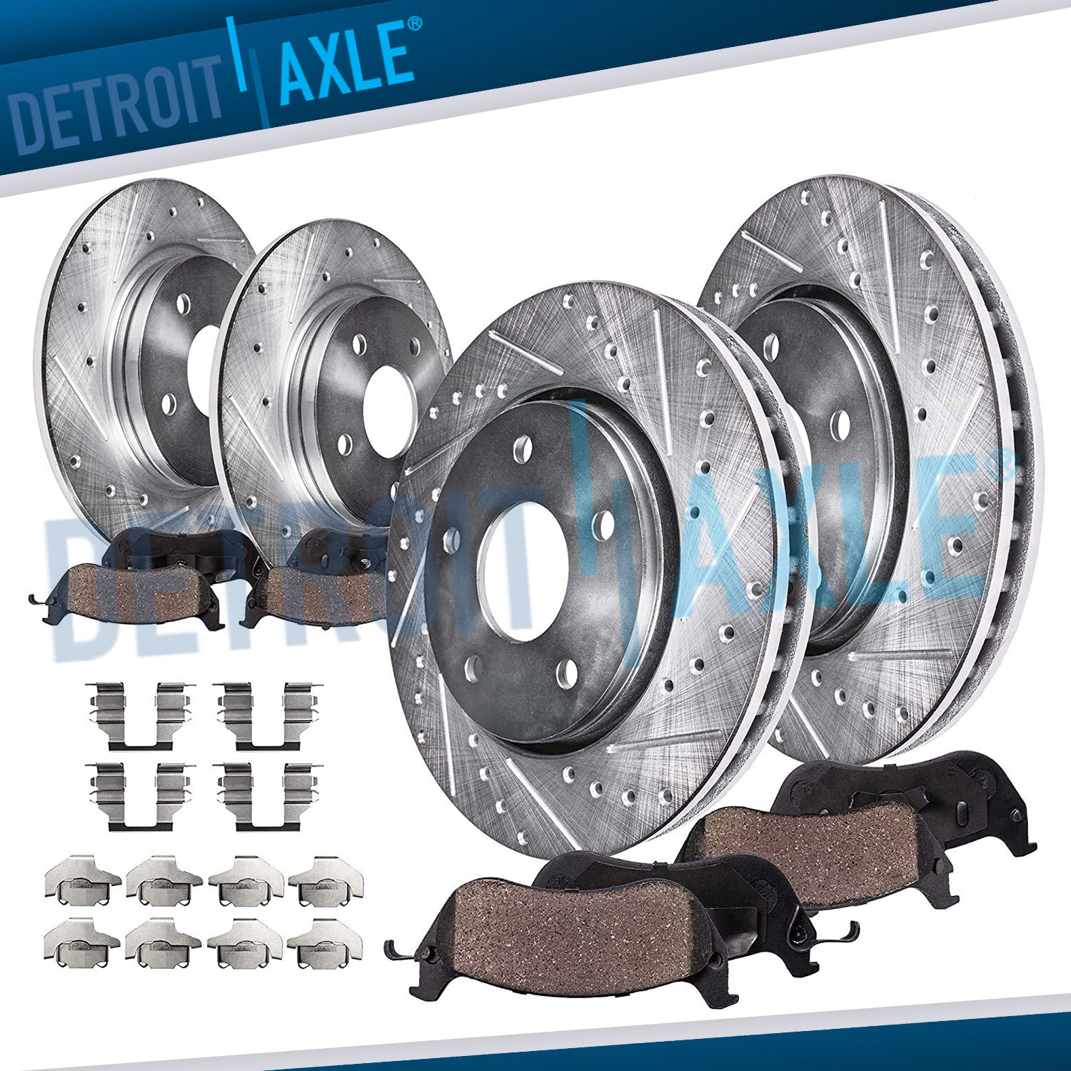 Front & Rear Drilled Rotors + Ceramic Brake Pads for 2004 – 2008 Acura TL Base