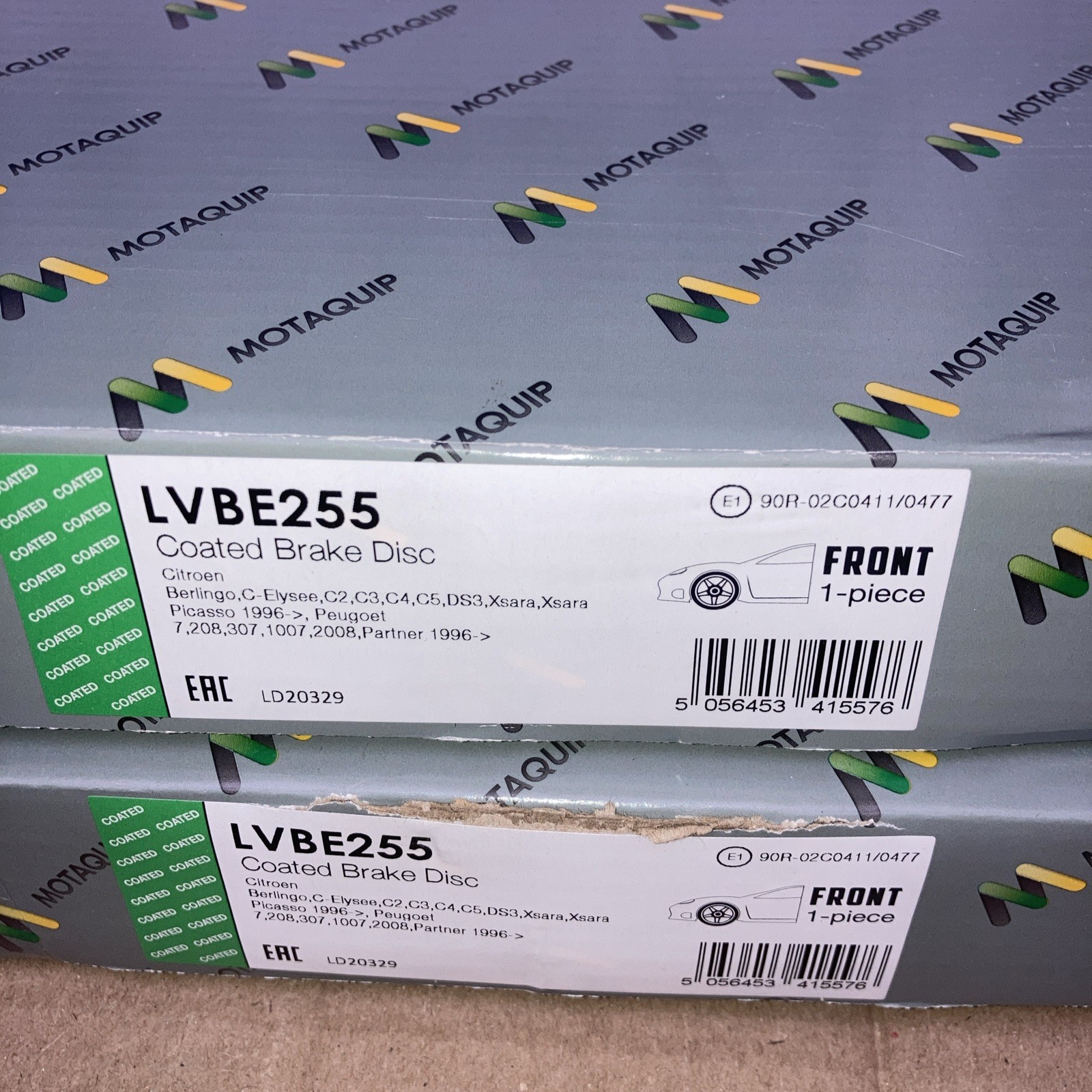 Citroen / Peugeot / Vauxhall MOTAQUIP 2x Front Brake Discs Vented 266mm LVBE255