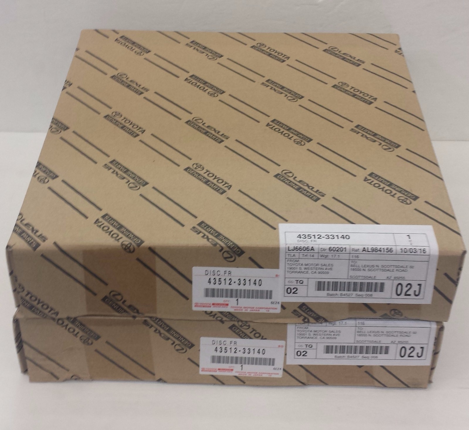 LEXUS OEM FACTORY FRONT BRAKE ROTOR SET 2007-2015 ES350