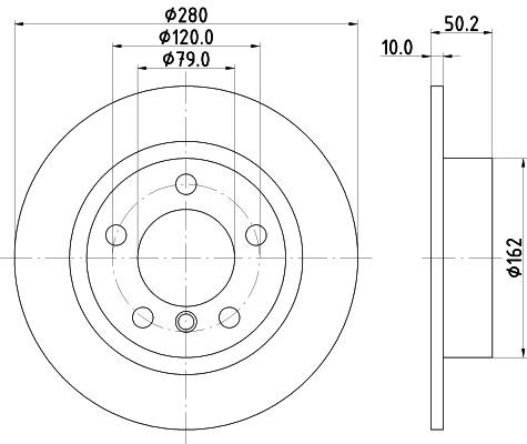 2x Rear Brake Disc Fits Mini Mintex MDC2712 Outer Ø 280mm Solid 1 Year Warranty