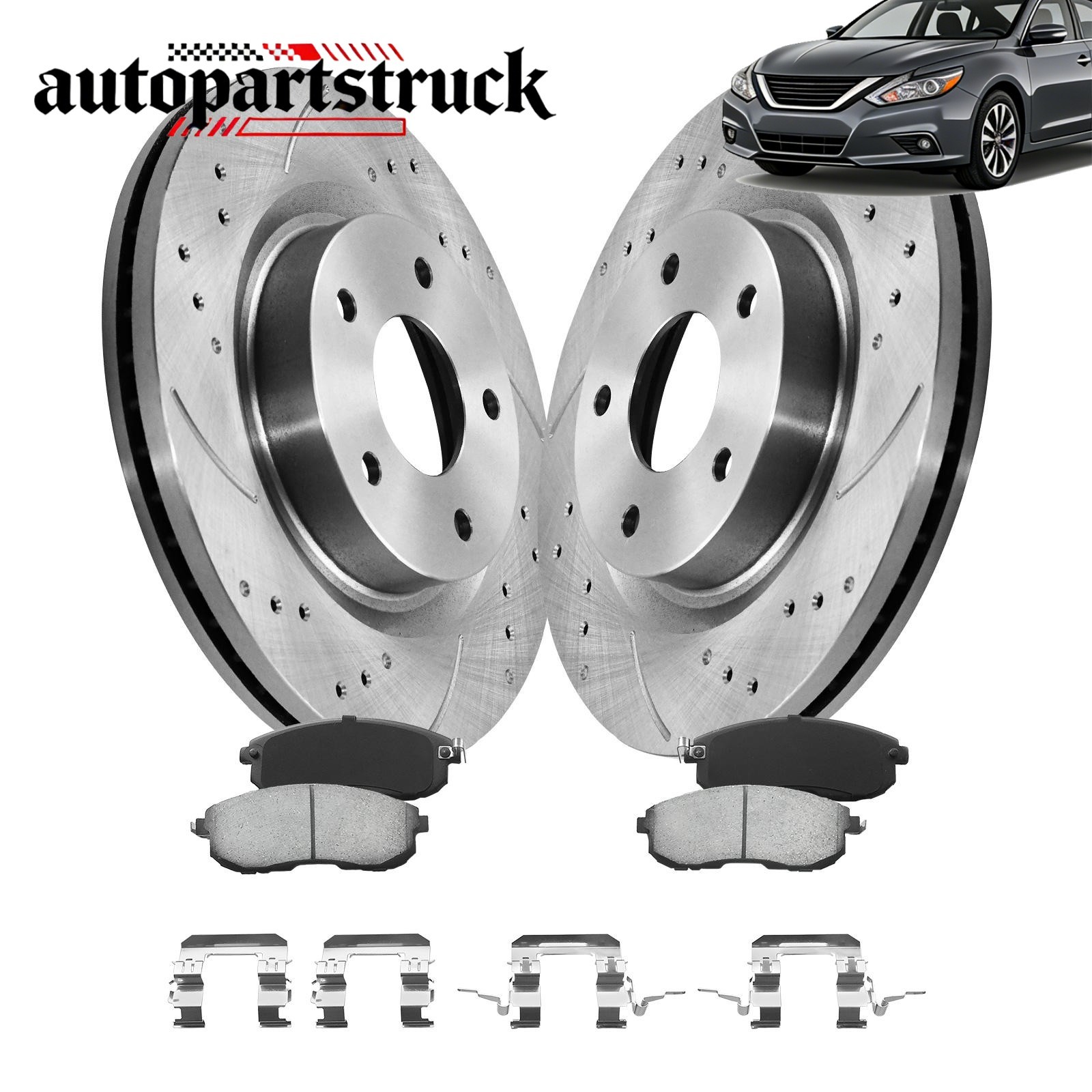 Front Brakes Kit for Nissan Altima 07-13 Front Brake Rotors Ceramic Brake Pad