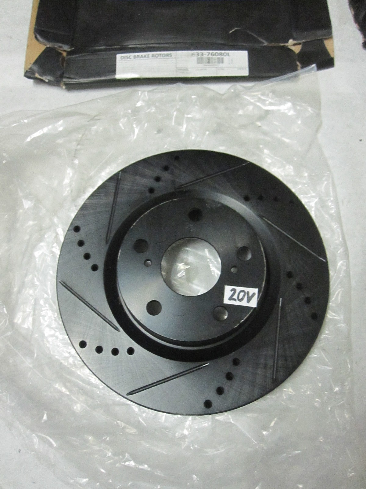 Disc Brake Rotors Front Pair Left Right Drilled and Slotted Base DFC 633-76080