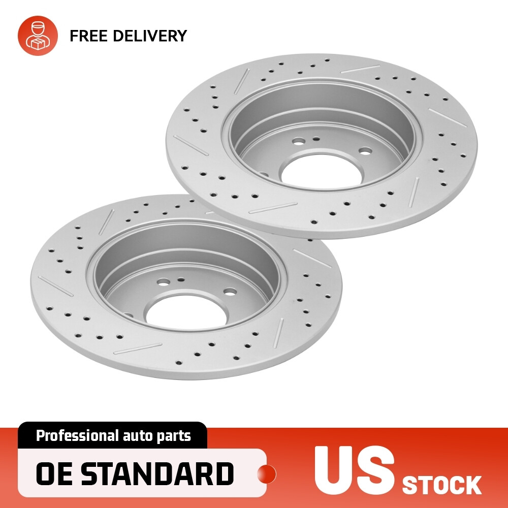Rear Drilled Brake Rotors Set for Kia Optima Cadenza Hyundai Tucson Sonata Azera